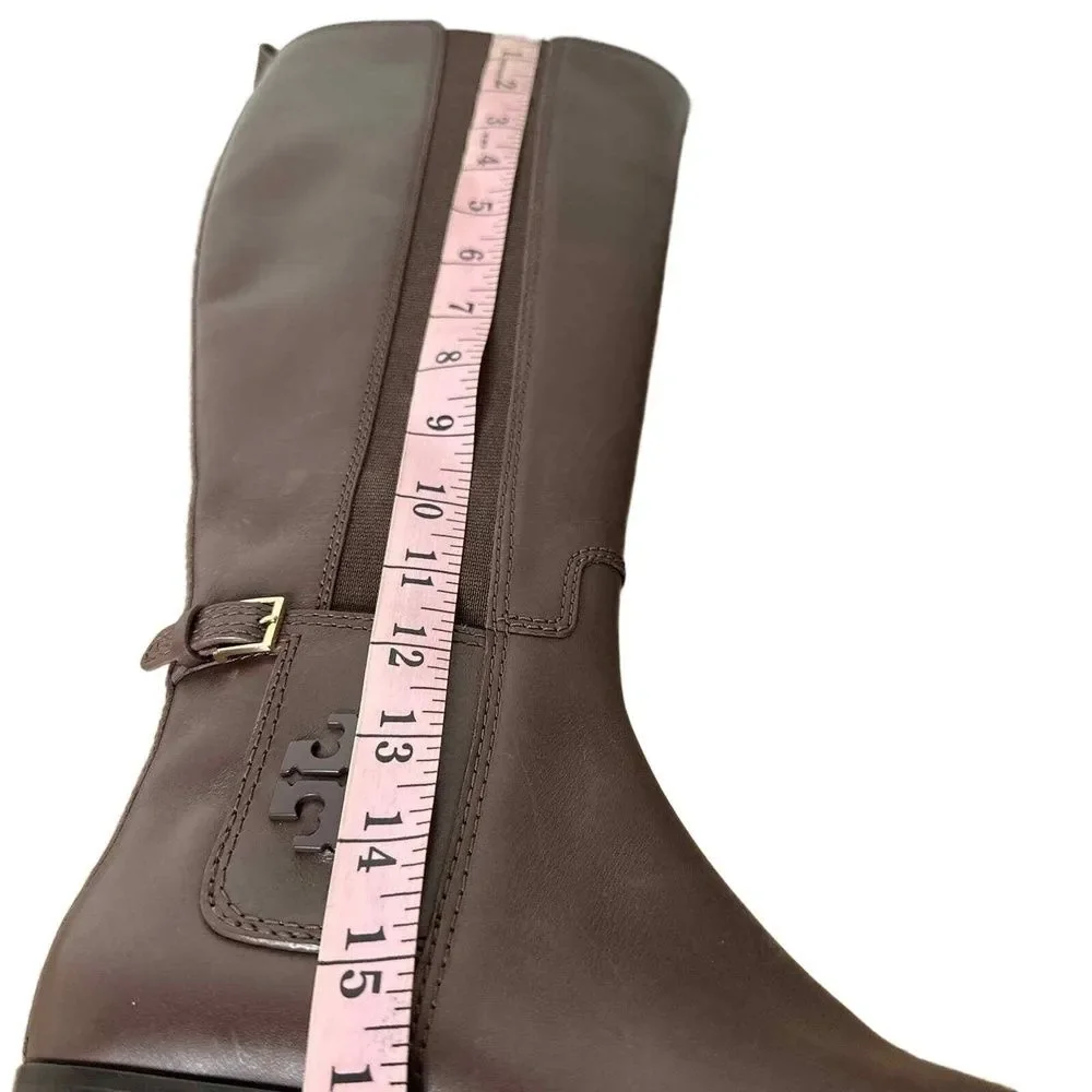 Tory Burch Riding Boots 7 Tall Minimalist Preppy Casual Classic Brown Simone